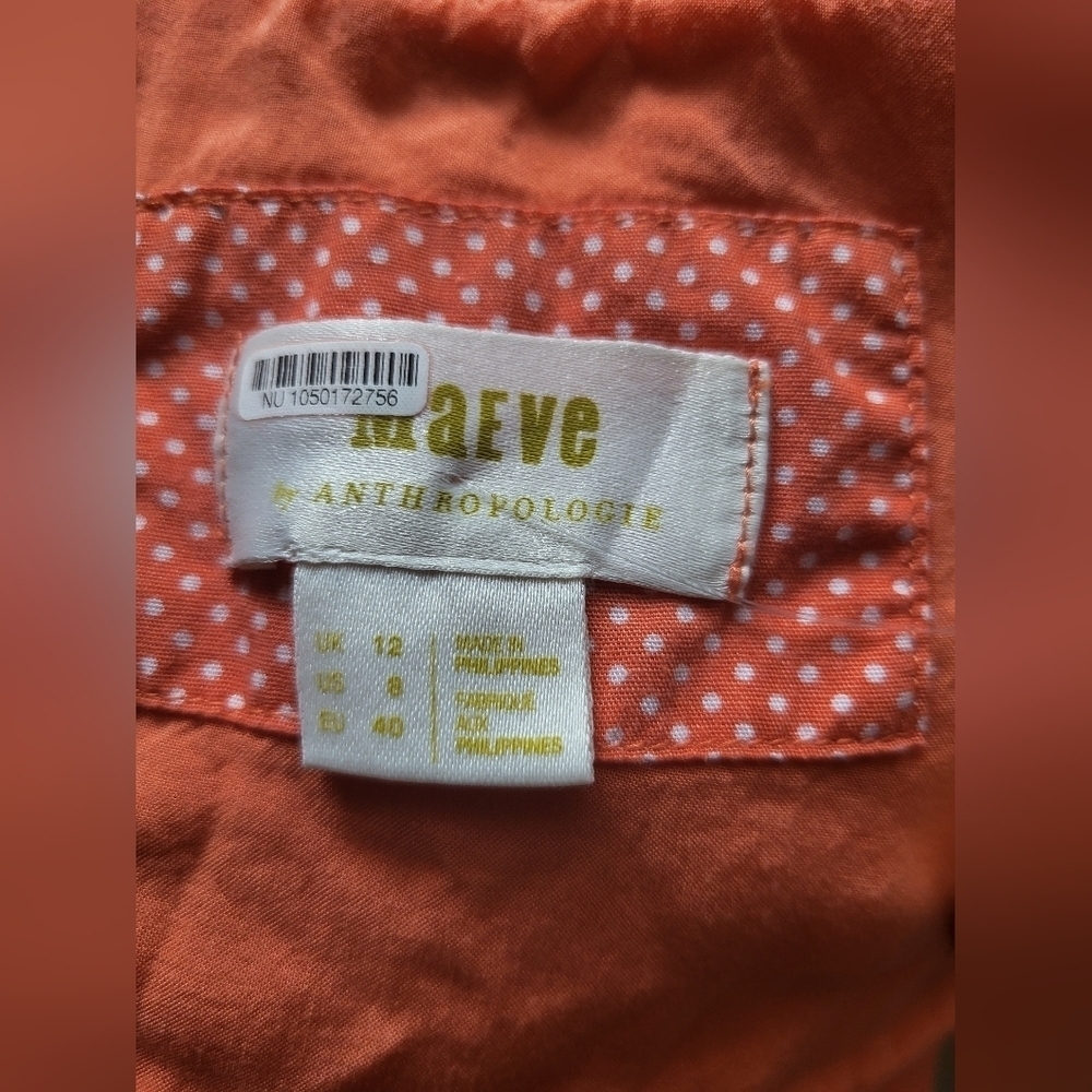 Maeve/Anthropologie Orange Starfish Print Swim Cover-Up/ Used - Picture 7 of 10
